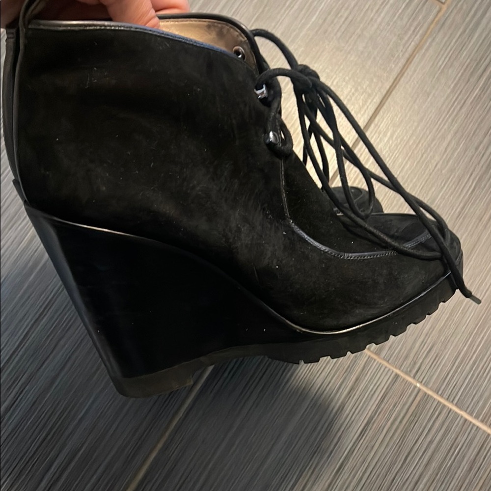 Michael Kors Black Suede Wedge Bootie Classic Design